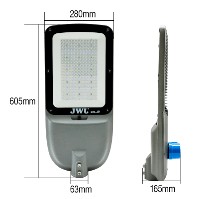 Luminario Urbano con Fotocelda / 200W / Flujo Luminoso 32 000 lm / Ángulo de Luz 105°-135° / IP65 / Montaje en Poste o Brazo / Vida Útil 50 000 h.
