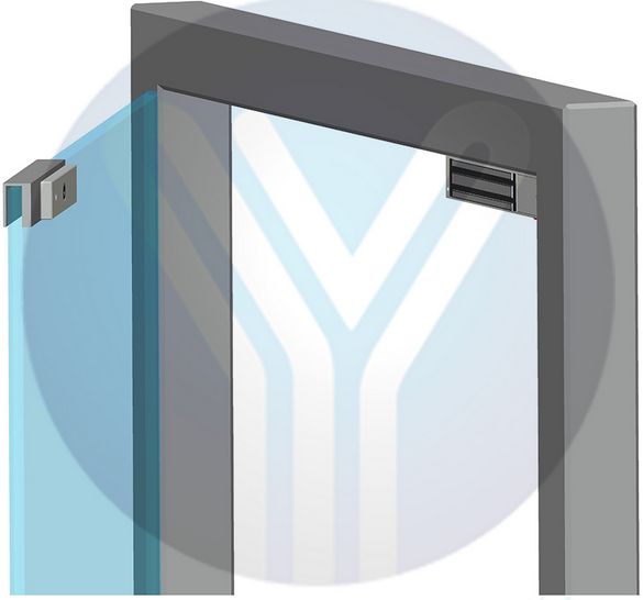 YLI MBK280UL - Soporte de Fijación tipo U para Puerta de Vidrio sin Marco / Compatible con Cerradura Magnética YM280NLED