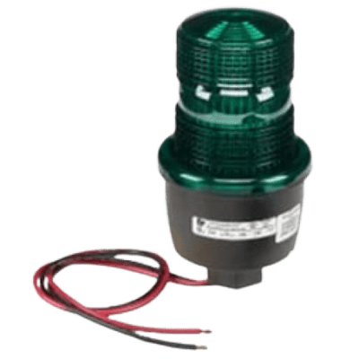 Luz de advertencia LED serie Streamline, 120 Vca, montaje en tubo, color Verde