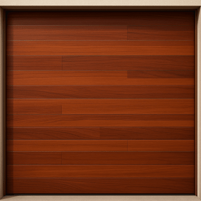 Puerta de Garage de Alta Calidad / Estilo Americano / Acabado Laminado PREMIUM / Color Madera Clara / 16x8 Pies.
