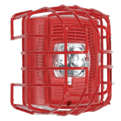 Protector De Rejilla Anti Vandalismo Y Golpes Accidentales, Color Rojo, Para Sirenas/Estrobos/Bocinas System Sensor, Montaje En Superficie, 7.49"Altox6.74"Anchox6.09"Profundidad
