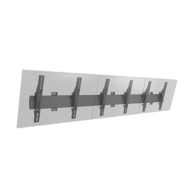 Soporte de Pared para TV / Riel Triple 400T / Capacidad 110 lbs (50 kg) / Compatible 32"-65" / VESA 100x100-600x400 mm / Ajuste Ángulo 5°-15° / Montaje Profesional