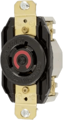Receptáculo con Bloqueo de Media Vuelta Industrial 20 A 480 V CA /3 Polos 4 Hilos / Nema L16-20R / Color Negro.
