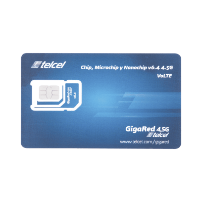 SIM ORUS 2 GB mensual para dispositivos móviles 3G/4G (Telcel) 1 año de servicio (solo datos)