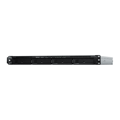 NAS RackStation RS822RP+ | 4 Bahías | 1U | AMD Ryzen V1500B | 32 GB DDR4 ECC | 4 Puertos 1GbE | Expansión PCIe | Compatibilidad con RAID | Caché SSD | Unidades de Energía Redundantes.
