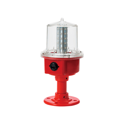 Luz de Obstrucción de Aviación LED de Baja Intensidad Tipo A Color Rojo, 24 VCD, Protección IP66 y Grado ICAO