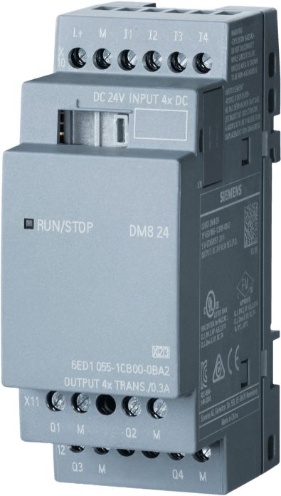 Módulo de Expansión LOGO! DM8 24 / 24V DC / 4 Entradas Digitales / 4 Salidas Digitales / Transistor / Protección IP20 / Certificaciones Globales