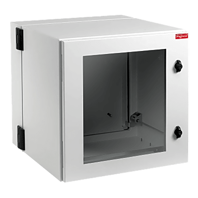 Gabinete Rack ProTek de 8 UR de 600x434x380 mm / Acero Gris RAL 7035 / Doble Bisagra / Ventana / IP66 IP55 IK10