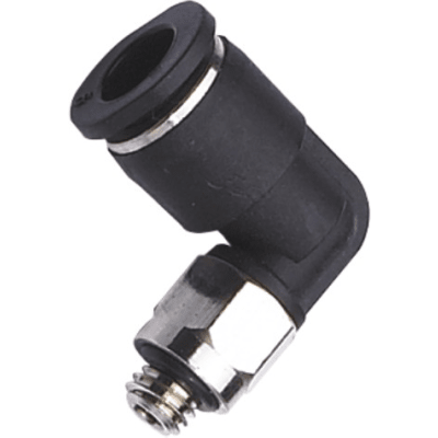 Racor Neumático Mini Push-in Codo / Diámetro Exterior Tubo 6 mm / Roscado M5 / Conexión Rápida