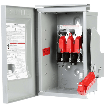 Interruptor de Seguridad HNF363, 600Vca, 3 polos, 100 Amp, sin portafusibles, Nema 1.