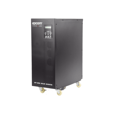 Inversor / Cargador para sistemas tipo isla de 192Vcc/120VCA de 5000W onda sinusoidal pura con controlador MPPT. Administre una fuente fotovoltaica, la red eléctrica y recargue su banco de baterías y su consumo sin problemas.