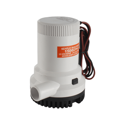 Bomba de Sentina No Automática SEAFLO 1500GPH / Alta Eficiencia / Bajo Consumo / Filtro Extraíble / Voltaje 12 Vcd / Para Panel o Interruptor de Flotador