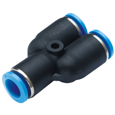 Conector de Inserción Neumático / Unión en Y para Diferentes Diámetros / Exterior 12 mm a 10 mm / Para Tubos Neumáticos