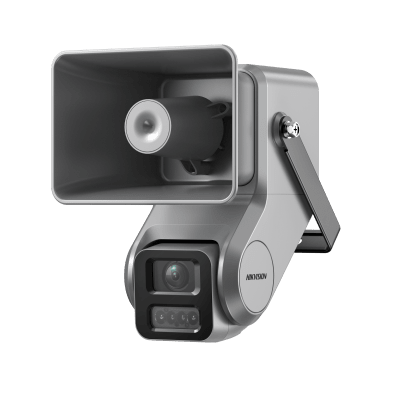 Cámara IP 4 Megapixel + Bocina IP Integrada / Lente Motorizado 2.8 a 12 mm / 7 Watts de Potencia / Exterior IP67 / PoE / Metal / Dual Light  / Hik-Connect / Ideal para Almacenes o Bodegas y Zonas Aisladas