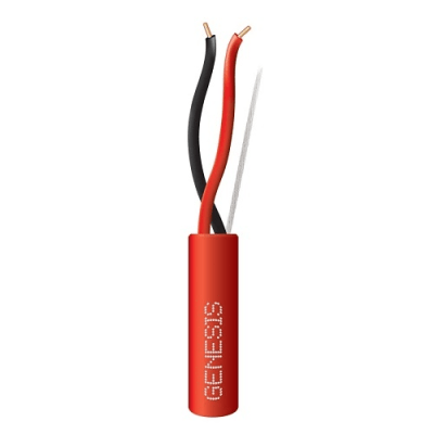 Carrete de Alambre de 305 Metros (1000 Pies) / 2 x 12 AWG / Riser / Tipo FPLR-CL3R / Color Rojo / Para Aplicaciones en Paneles de Detección de Incendio y Sistemas de Evacuación