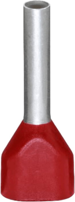 Terminal Twin / Hembra 2 x 1 mm² / AWG 2 x 18 / Aislado Rojo / Longitud 12 mm / Crimpado Hermético