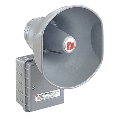 Altavoz de anunciamiento publico a prueba de explosiones AudioMaster®, Listado UL y cUL para Clase I, División 1, Grupos B, C y D; Clase I, División 2, Grupo A, B, C y D; Clase II, División 2, Grupos F y G, de Potencia Ajustable