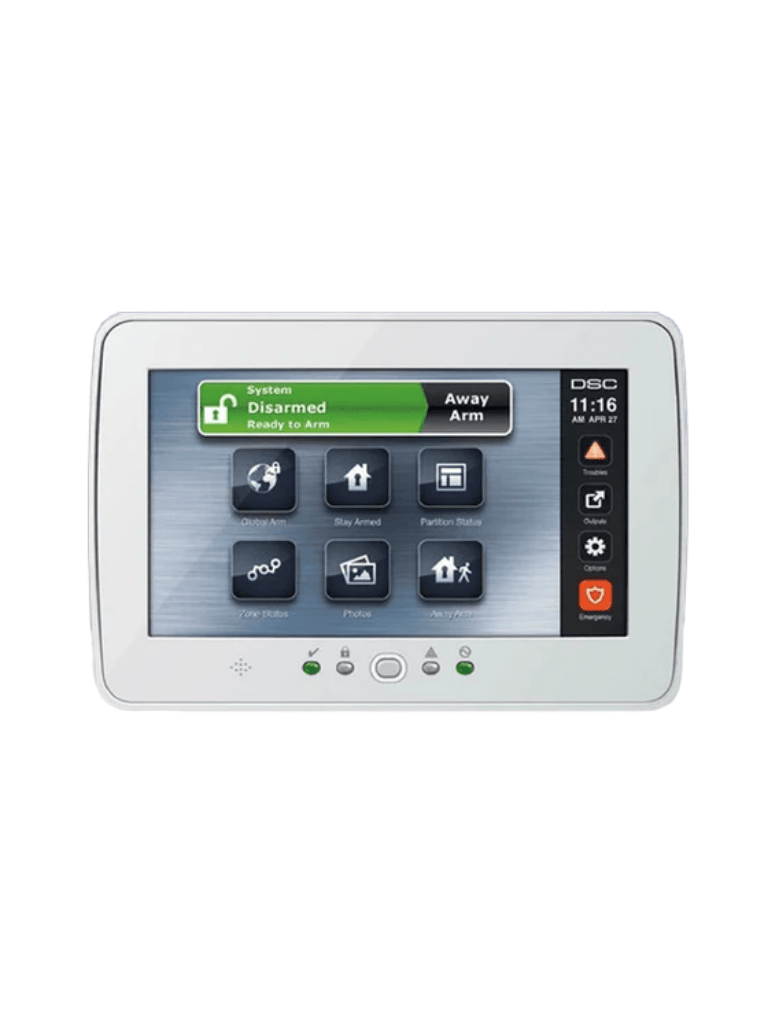 DSC HS2TCHPN - Teclado Cableado de Pantalla Táctil de 7’’ con Lector de Proximidad admite 128 zonas compatible con NEO