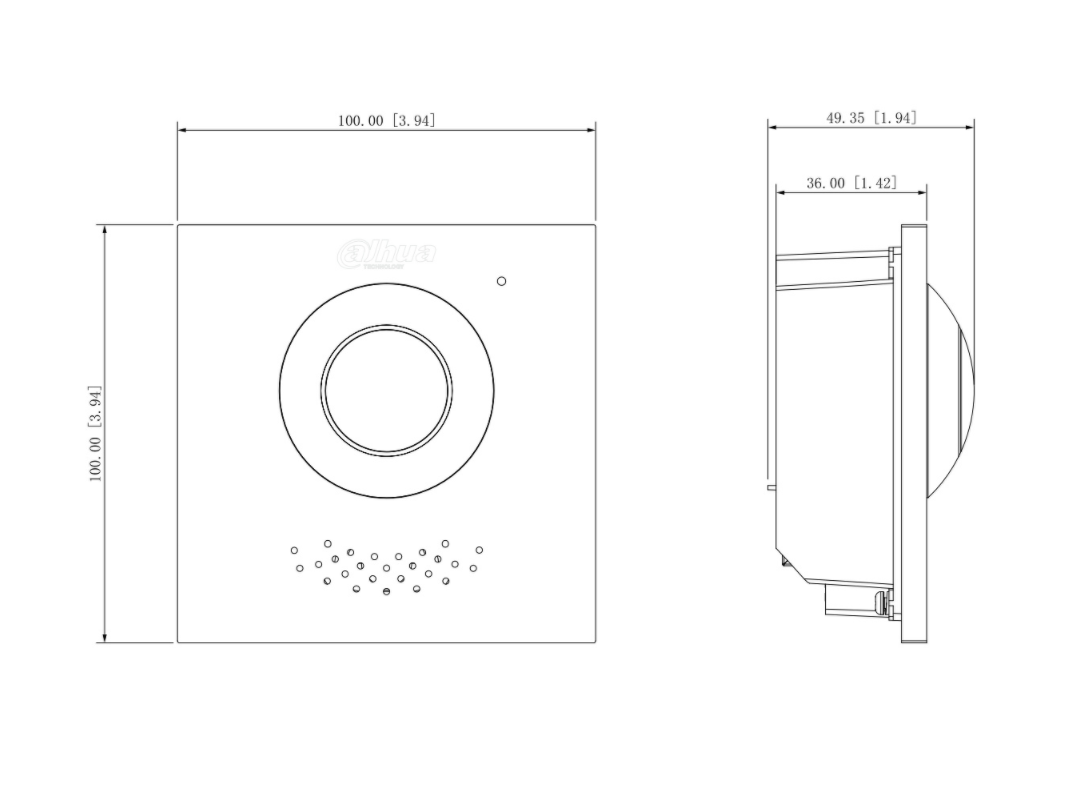 DAHUA DHI-VTO4202F-P - Modulo de Camara para Frente de Calle Modular/ HASTA 9 MODULOS/ CAMARA 2 MP/ IP65/ RELAY PARA PUERTA DESDE CELULAR/ DMSS