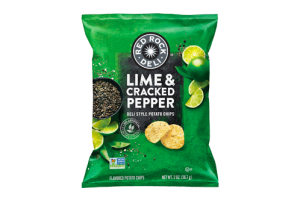 Red Rock Deli Style Potato Chips, Lime & Cracked Pepper, 2 Ounce (12 Count)