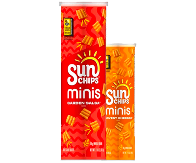 SunChips Minis, Garden Salsa Flavored Canister, Multigrain Chips, 3.75 oz Canister