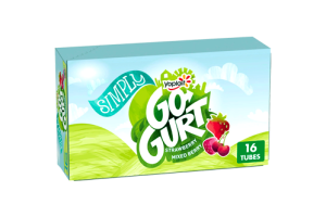 Simply Go-GURT Strawberry and Mixed Berry Kids Low Fat Yogurt Variety Pack, Gluten Free, 2 oz. Yogurt Tubes (16 Count)
