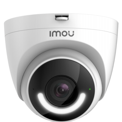 IMOU Turret (IPC-T26EN-0280B-imou) - Cámara IP Domo WiFi de 2MP con disuasión activa, sirena integrada, LED de alta potencia, micrófono, audio bidireccional, detección de humanos, IR 30m, IP67 y ranura MicroSD.