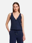 Braid Detailed Sleeveless Flow Top