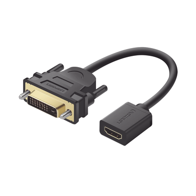Convertidor DVI Macho a HDMI Hembra | Bidireccional | DVI 24+1 | 1080P@60Hz | Cable de 22 cm (8.66 Pulgadas) | Negro