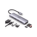 HUB USB-C (Docking Station) 6 en 1 | HDMI 4K@30Hz | 3 Puertos USB 3.0 | Lector Tarjeta SD + Micro SD (TF) Uso Simultáneo | Chip de Última Generación | Potente Disipación de Calor |  Caja de Aluminio.