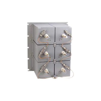Duplexer UHF, 440-512 MHz, 6 Cavidades de 7 in por Lado, 750 MHz (Min.) Separación Tx-Rx, 200 Watt, N Hembras.