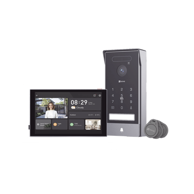 Video Portero Conexión a 2 Hilos Entre Monitor y Frente de Calle / Wi-Fi 6 Dual Band 2.4 y 5GHz con Cámara 4K / Reconocimiento de Venas de Palma / Reconocimiento Facial  / Visión Nocturna en Color / IP65 Exterior Con Protección