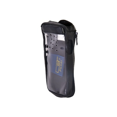 Funda reforzada de piel, cierre lateral y visor frontal plástico. Aéreos IC-A14/21, IC-A14S/01 e IC-A14/25.