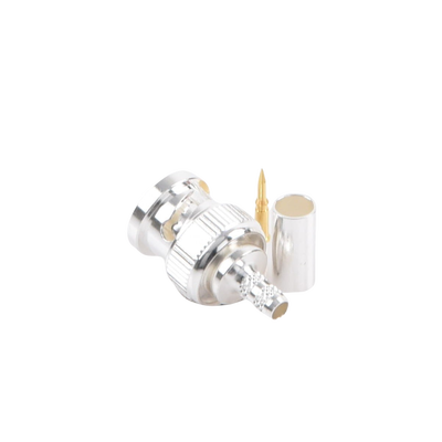Conector BNC Macho de Anillo Plegable para Cable LP-142, LP-195, LMR-195, RG-58/U, RG-142/U, Plata/Oro/Teflón. - Image 5