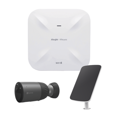 Kit de Cámaras Wi-Fi  con Access Point/ Incluye 1 Cámara de Batería  CS-BC1C / 1 Pane solar Mod. CS-CMT-SOLARPANEL-E / 1 Access Point RG-RAP6260(G)
